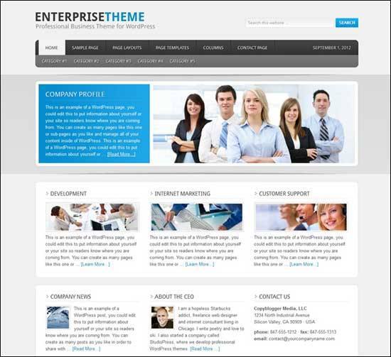 Educational WordPress Themes - Enterprise Theme for WordPress