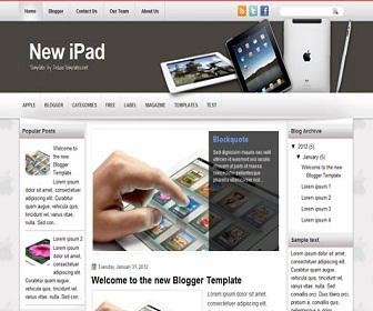NewiPad Blogger Template